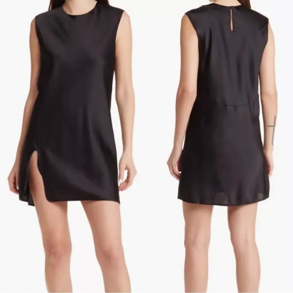 Elegant Black Sleeveless Dress Silk